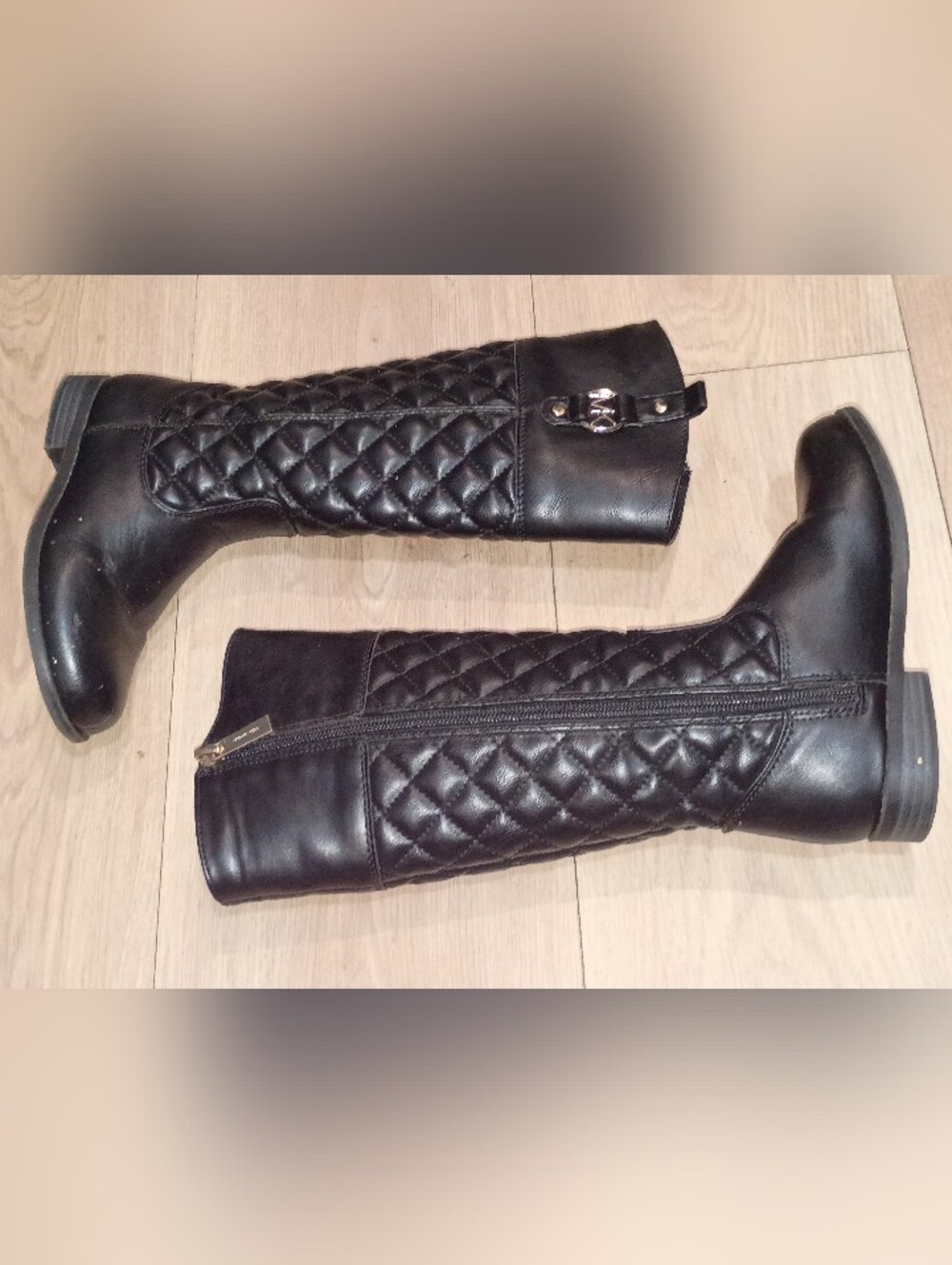 Little Girl's Michael Kors Black Quilted Boots 11 - Picture 2 of 5